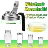 Mason Jar Pour Spout Lid Stainless Steel with Handle, Wide