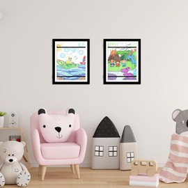 iRahmen Kids Artwork Frames Changeable 2 Pack, 10x12.5 Front Opening Art Display Frame, Holds 150 Drawings, Black Picture Frame for Kids Drawings, Artworks, Children Art Projects