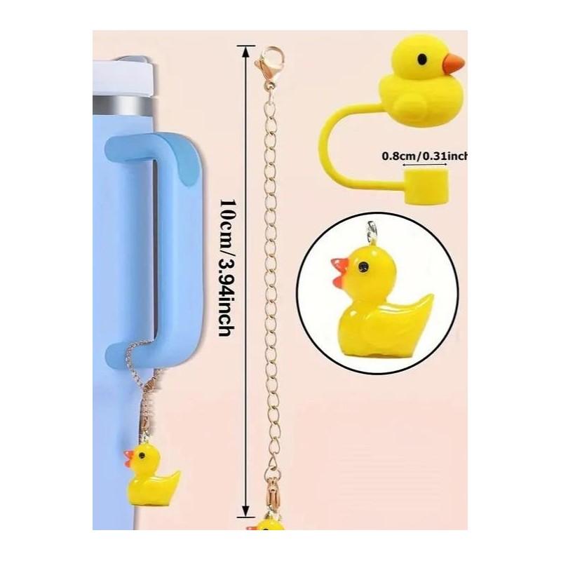 Rubber Duck Cup Straw Cover and Charm Bottle Drinkware Tumbler