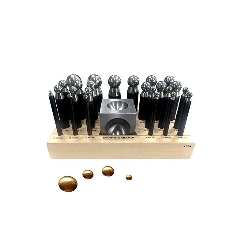 Dapping Set Punches & Block Steel Forming 24 pc for