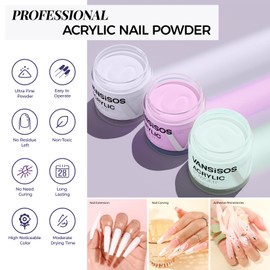 VANSISOS Acrylic Nail Kit for Beginner: Complete Set with 24 Colors Acrylic Powder & Liquid Long Last Durable Quick Dry for Nail Manicure with Nail Drill and Basic Accessories