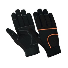COLOURLINX Safety Work Gloves Gardening Working Gloves Mens Women Mechanic Construction Utility Flexible Padded Palm Protection Breathable Builder Multi-Functional (Black, L)