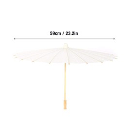 Hztyyier Paper Umbrella Handmade Chinese Oiled Paper Umbrella Parasol Great for Wedding Bridesmaids - Pure White (#2)