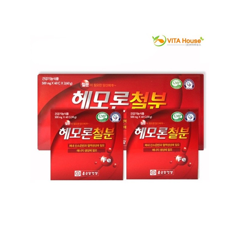 Jongkeundang Health V 종근당건강 헤모론철분 120캡슐 / 2개월분 V Jonggeun-dang