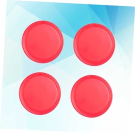 TOYANDONA 4pcs Air Hockey Puck Air Hockey Table Air Hockey Paddles and Pushers Set Handle Putter Red Felt Pad Desktop