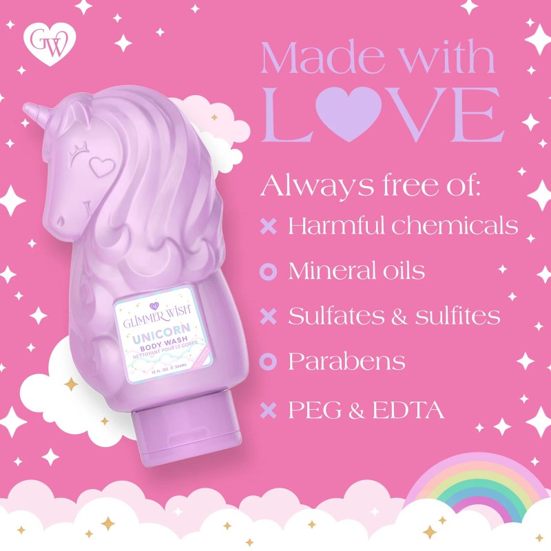 Lavender Unicorn Body Wash 12oz with Vanilla Cotton Candy Scent