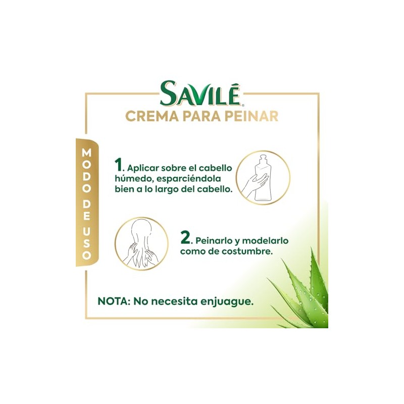 Savilé Crema para Peinar Control Caída con Nopal, Verde, 300