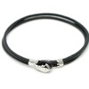 [Silver One] Nappa Leather Double Black Choker Men's Bi [Front