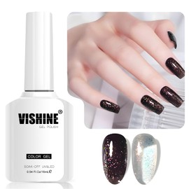 Vishine Glitter Gel Nail Polish, 16ml Jelly Transparent Sparkle UV gel, Diamond Shiny Soak-Off Gel Polish for Nail Art & Home DIY, Shade L316 Phantom Candy Spirit