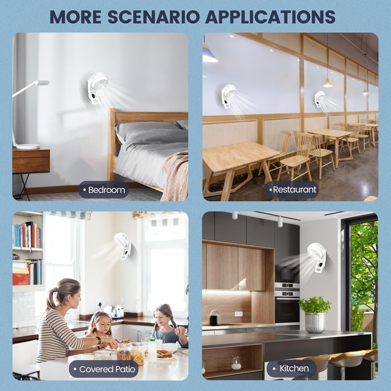 Simple Deluxe 7 inch Wall Mount Fan, 3 Speeds &