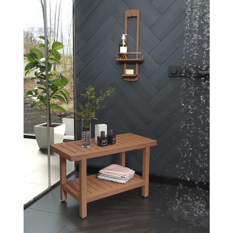 AquaTeak The Original Moa Small Teak Shower Caddy