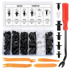 Bumper Clips, Trim Clips, Plastic Rivets, Universal Automotive Rivet Clips, Auto Fender, Push Rivets for Toyota, Nissan, Lexus, NISSAN (100 Pcs+Tools)
