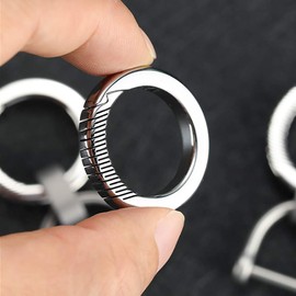 TISUR Keychain, Titanium Round Carabiner, Stylish, Keychain, Glossy Surface, Lost Prevention, Easy Installation, Gift (L - Outer Diameter 1.4 inches (36 mm), L-Outside Diameter 36mm