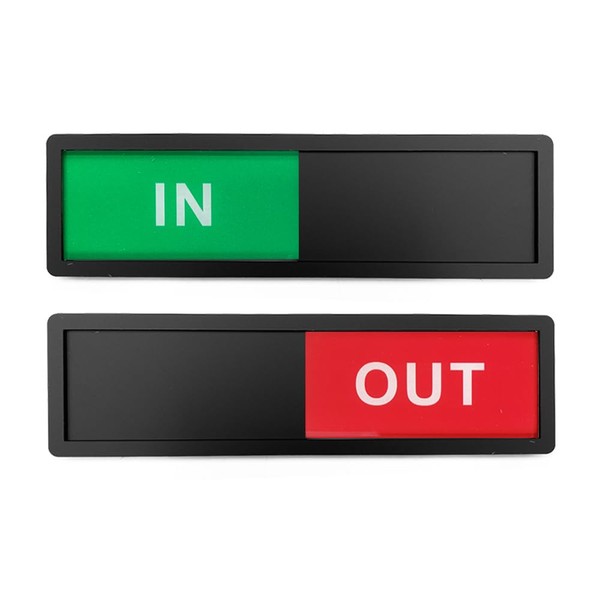 LICQIC Privacy Sign, IN/OUT - Sliding Door Sign for Home