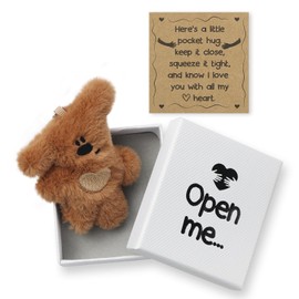 wavvter Long distance Gift for Her/Him,I Love You Gift Bear Hug for Boyfriend/Girlfriend,Open me Matchbox Gift for Valentine's Day (Bear)