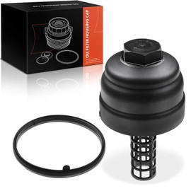 A-Premium - Conjunto de tapa de filtro de aceite compatible con A4, A4 Quattro, Q5, Q7, A5 Quattro, A6, A6 Quattro, A7 Quattro, A8 Quattro, S4, S5, SQ5 y Volkswagen Touareg, Reemplazo# 06E115433