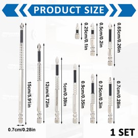 Musiook 9 PCS Magnetic Drill Bits, Long Impact Driver Bits, High Magnetic Drill Bit Set, Anti-Slip Bit Holder for Impact Driver, 25–150mm Screwdriver Kit for Electric Tools & DIY Projects