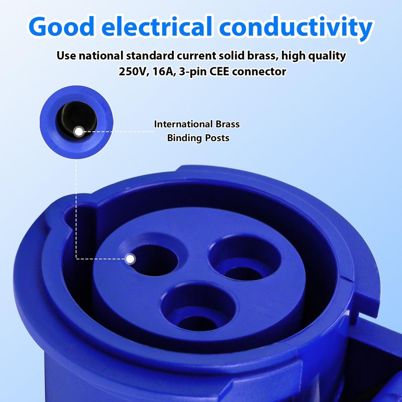 250V 16A 2P+E Industrial Adapter, 3pin CEE Plug/Socket Adapter IP67