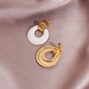 White Dangle Earrings for Women Statement Chunky Gold Drop Earrings