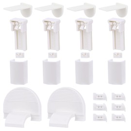 RAFIYU Pleated Replacement Parts Set Clamp Support Accessories, 4 Kit 24 Pieces Pleated Holder No Drilling Required, Pleated Clamp Support Accessories Klemmfix Holder - for Window Pleated Blinds with
