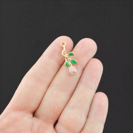 Unbranded 4 Rose Flower Gold Tone Enamel Charms - E836