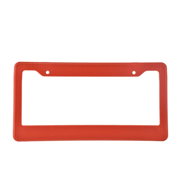 BLVD 1Pc Plastic Red Carbon Fiber Style License Plate Frames