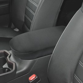 INTGET Center Console Armrest Cover for Toyota RAV4 Accessories 2025 2024 2023 2022 2021 2020 2019 Leather Middle Console Lid Cover Protector Arm Rest Covering Car (Black Neoprene)