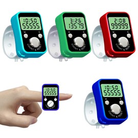 Golgner Pack of 4 Digital Finger Counter, Mechanical Hand Counter, Electronic Finger Counter, Resettable 5 Digit Display Hand Counter, Finger Counter, Row Counter for Sports, Golf, Knitting, Weaving
