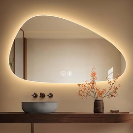 40×"24" LED Bathroom Mirror, Led Bathroom Vanity Mirror for Wall,Backlit Bathroom Mirrors with 3 Colors, Anti-Fog Wall Mounted Vanity Lighted, Dimmable Brightness, Tempered Glass,CRI90+