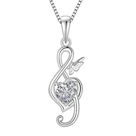 Starnny Women's Necklace 925 Silver Butterfly Pendant Necklace 3A Cubic Zirconia Jewellery for Women, 3A, Cubic Zirconia