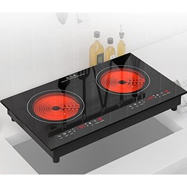 GTKZW Electric Cooktop, 24 Inch Electric Stove, 110V induction cooktop Built-in, LED Touch Screen, 9 Heating 9 Temperature, Overheat Protection, Kids Lock & Timer