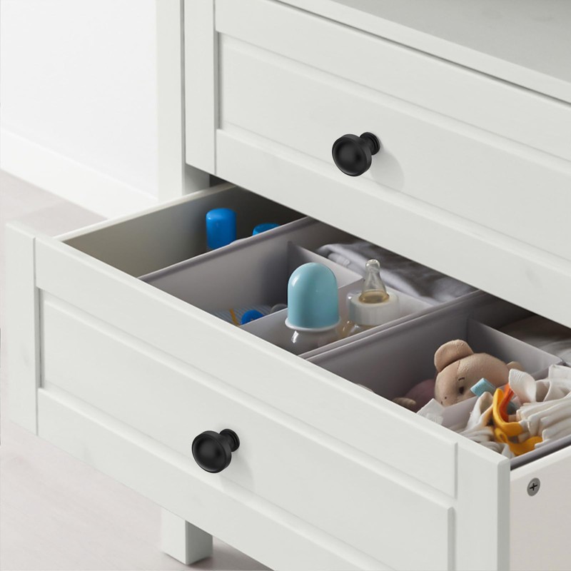 Asidrama 10 Pack Matte Black Kitchen Cabinet Knobs Round Dresser