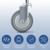 ERKOON 2 Pack Heavy Duty Spring-Loaded Gate Casters, 4 inch