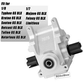 RCHuiWow RC Gearbox Case Upgrades for 1/7 Arrm a 6S Mojave,Limitless,1/8 Arrma Kraton,Senton,Outcast,Talion,Notorious,Typhon 6S BLX,7075 Alloy Aluminum Diff Housing Gearbox Case,Silver