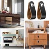 ZEACCT 6 Pcs Leather Drawer Pull, Drawer Pulls Handmade Leather,