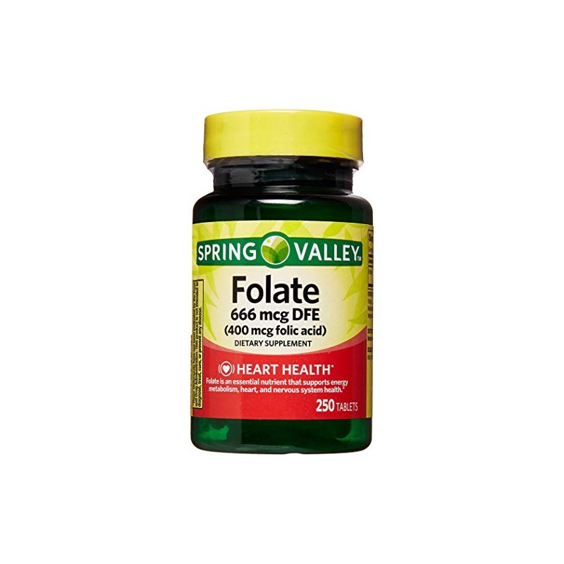 Spring Valley - Folic Acid 400 mcg, 250 Tablets