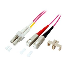 EFB-Elektronik LC-SC 50/125µ 3 m LC SC Fiber Optical Cable (3 m, – Beige, Violet Fiber Optic Cable, LC/SC OM4, Pink)