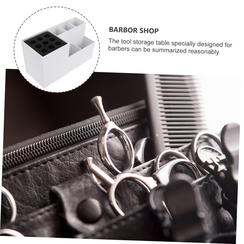 Baluue 2pcs Hair Scissors Organiser Hairdressing Tools Storage Abs Material