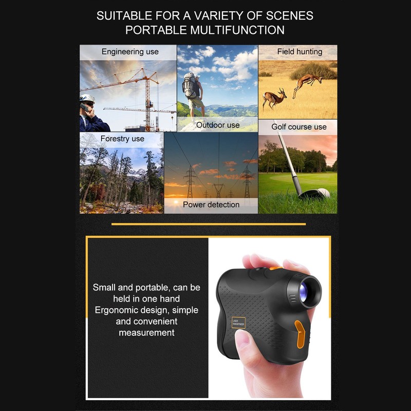 Laser Rangefinder Multifunction 6X Magnification Waterproof Dustproof Flag Pole Lock