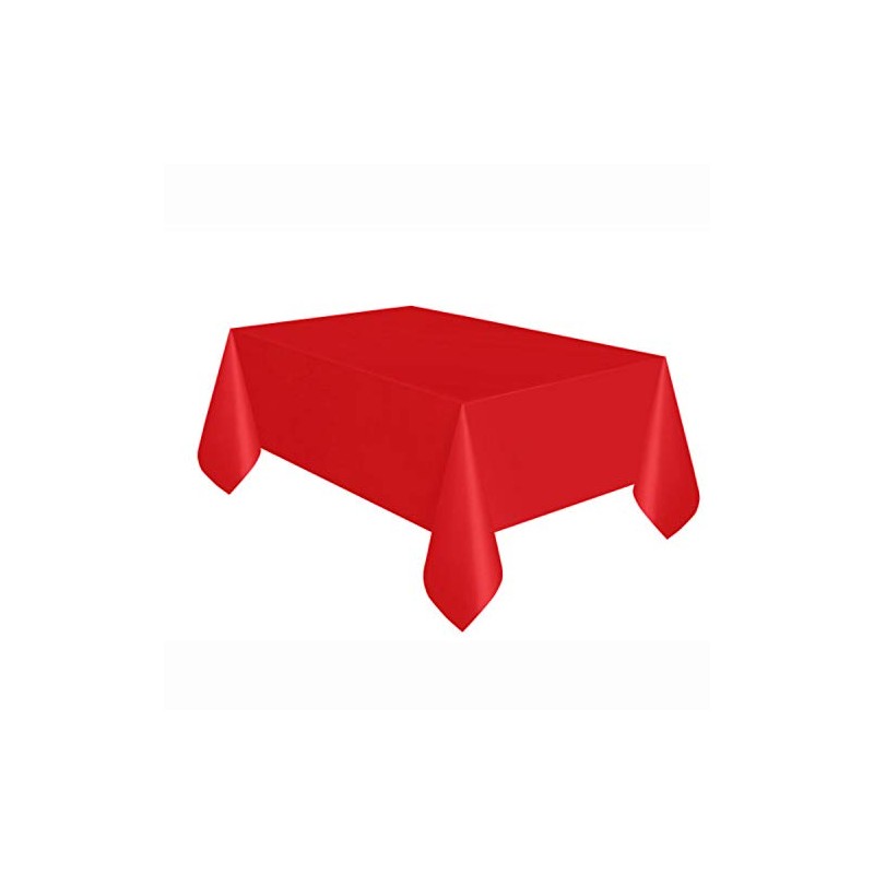 2 Plastic Rectangular Tablecloths 54"X 108" Table Cover - Red