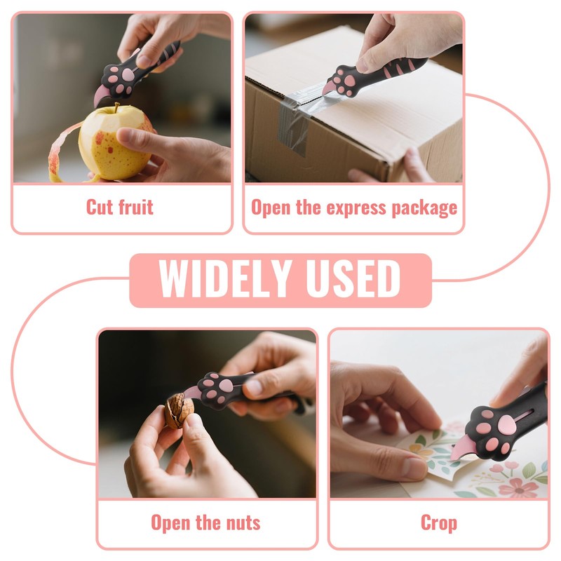 Cat Paw Box Cutter Retractable Cat Box Cutter with Cute