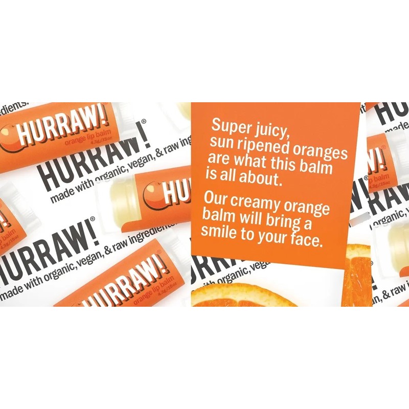 Bálsamo Labial De Naranja Paquete De 3 Orgánico Vegano Sin
