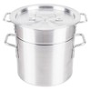 Royal Industries Double Boiler with Lid, 8 qt, 9" x 7.3" HT, Aluminum, Commercial Grade - NSF Certified