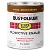 Rust-Oleum 7775502-2PK Stops Rust Brush On Paint, Quart, Gloss Leather