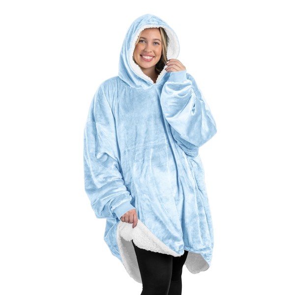 Bare Home Sherpa Fleece Wearable Blanket - Oversized Wearable Blanket