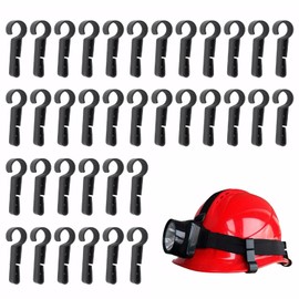 36 PCS Hard Hat Light Clips, Hard Hat Clips for Headlamp, Non-Slip and Stable, Not Easy to Break or Damage for Construction/Camping/Cycling Etc (Black)
