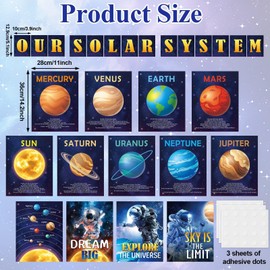 27Pcs Solar System Posters for Kids Educational Outer Space Classroom Decoration Inspirational Space Planets Wall Chart for Back to School Preschool Kindergarten Elementary Bedroom Decor 11x14inch