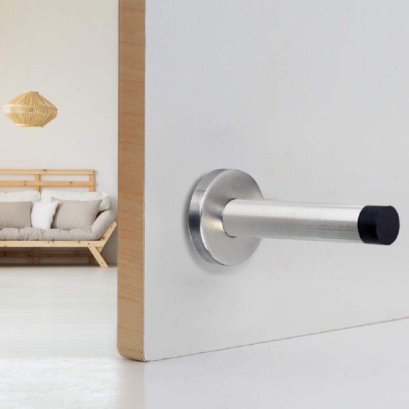 Long Door Stops, 8 Inch Stainless Steel Doorstop, Brushed Door