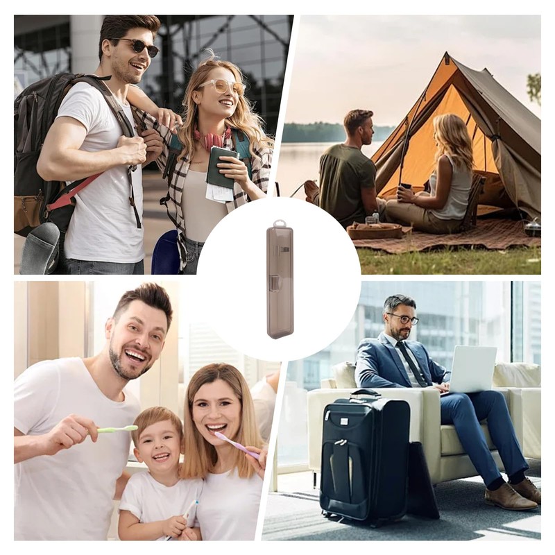 GUSDYIT 4 Packs Toothbrush Travel Case, Clear Black Toothbrush Holders