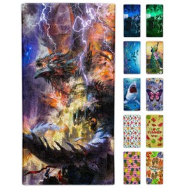 alottagifts Dragon Beach Towel 30" x 60" Microfiber Sand Free Quick Dry Travel for Adults Teen Children (Dragon Attack)